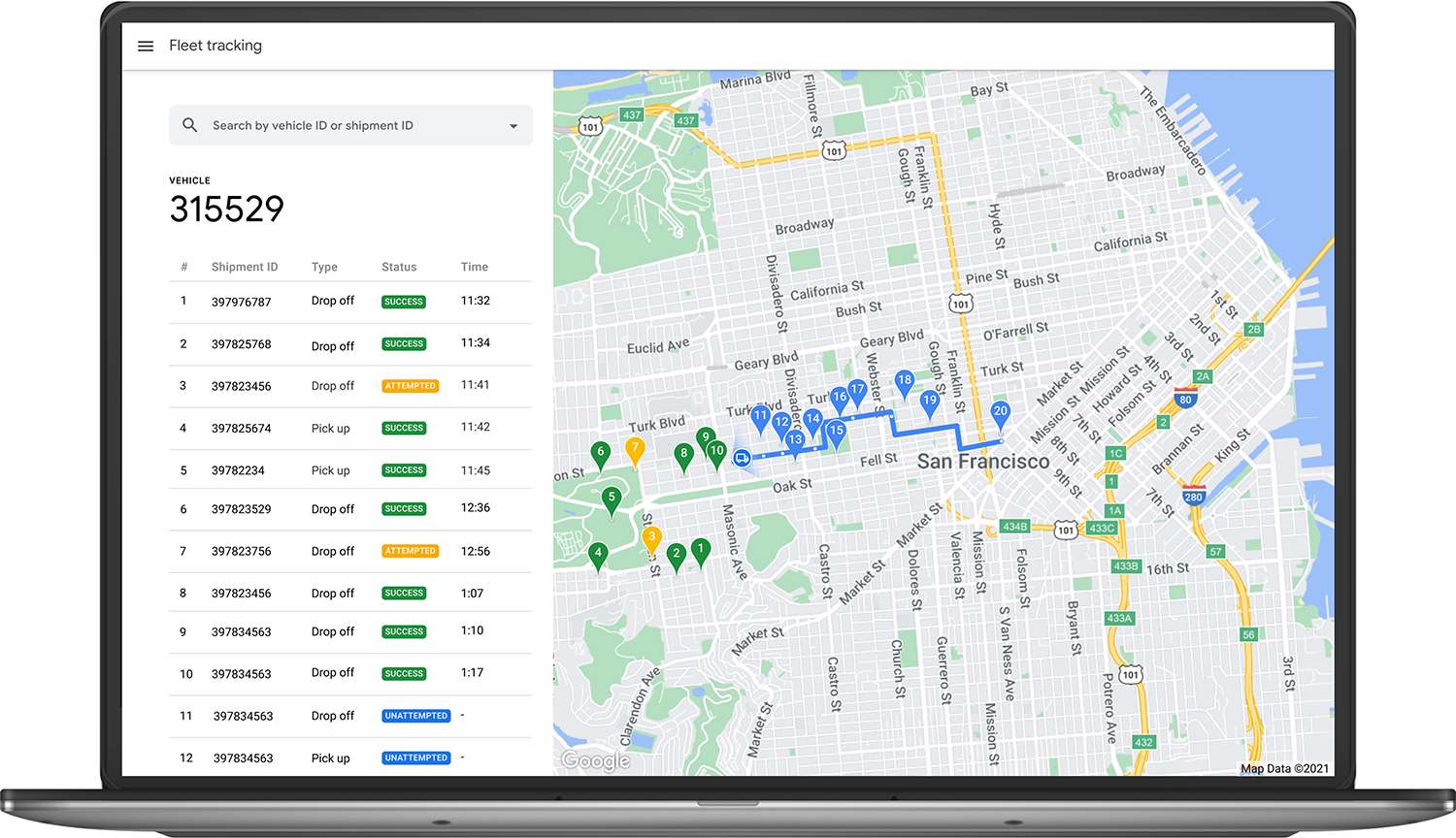 Google Launches Last Mile Fleet Solution Logistics Manager   Last Mile Fleet Solution Fleet Tracking Illustration 